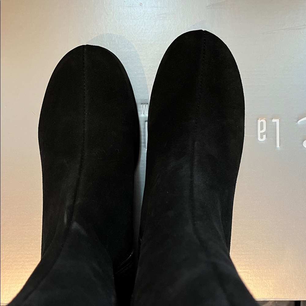 La CANADIENNE Women’s Black Suede Tara wedge knee high boots brand new size 7 - Picture 4 of 6